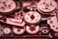 Red gears and cogs Royalty Free Stock Photo