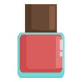 Red gel bottle icon cartoon vector. Salon pedicure Royalty Free Stock Photo