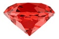 Red gem with diamond cut, 3D rendering Royalty Free Stock Photo