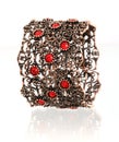 Red gemstone bangle