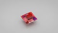 Red gemstone closeup 3D render illustration