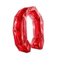 Red Gemstone Number Zero on White Royalty Free Stock Photo