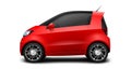 Red Generic Compact Small Car On White Background