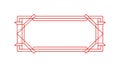 Red Geometric Hexagon Border Frame, vector design Generative AI Royalty Free Stock Photo