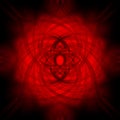 Red geometric kaleidoscopic mandala