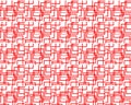 Red Geometric Line Pattern Background with Seamless Interlocking Square Shapes Royalty Free Stock Photo
