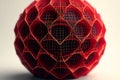 Red geometric sphere with intricate lattice structure and grid pattern abstract Royalty Free Stock Photo