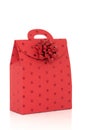 Red Gift Bag with Bow Royalty Free Stock Photo