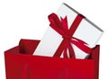 Red gift bag [Close-Up] Royalty Free Stock Photo