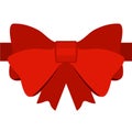 Red gift bow icon with ribbons for decorating gifts, surprises for holidays. Packing presents icon. Vector Royalty Free Stock Photo