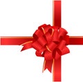 Red gift bow and ribbon Royalty Free Stock Photo