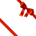 Red gift bow with ribbon