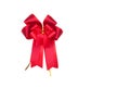 Red gift bow. Ribbon. isolated on white background Royalty Free Stock Photo