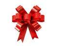 Red gift bow. Ribbon. Isolated on white Royalty Free Stock Photo