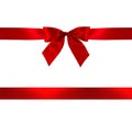 Red gift bow and ribbon Royalty Free Stock Photo