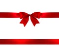 Red gift bow and ribbon