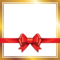 Red gift bows with ribbons. Royalty Free Stock Photo