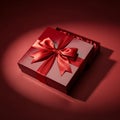 Red Gift Box with Bow Royalty Free Stock Photo