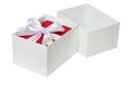 Red gift box with bow ribbon Royalty Free Stock Photo