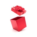 Red gift box open.