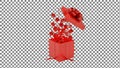 Red gift box with presents spilling out Royalty Free Stock Photo