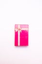 Red gift box with ribbon bow Royalty Free Stock Photo