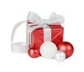Red gift box on a white background Royalty Free Stock Photo