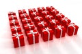 Red gift boxes neatly arranged Royalty Free Stock Photo