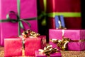 Red Gift Parcel amidst other Presents Royalty Free Stock Photo