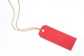 Red Gift Tag with Golden Rope