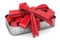 Red Gift Box with Large Bow Royalty Free Stock Photo