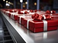 red gifts box, christmas parcels, Christmas season sale,