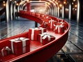 red gifts box, christmas parcels, Christmas season sale,