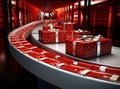 red gifts box, christmas parcels, Christmas season sale,