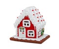 Red gingerbread house, Christmas. Handmade