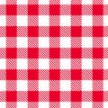 Red gingham pattern. Vector seamless texture.