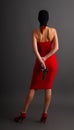 Red girl gun Royalty Free Stock Photo