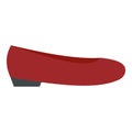 Red girl shoe icon, flat style