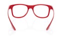 Red glases on white