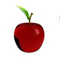 Red glass apple over white