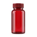 Red glass bottle isolated on white background Royalty Free Stock Photo