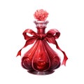 Red Glass Bottle with a Red Top Royalty Free Stock Photo