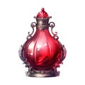 Red glass bottle with a red top Royalty Free Stock Photo