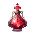 Red glass bottle with a red top Royalty Free Stock Photo