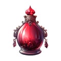 Red glass bottle with a red top Royalty Free Stock Photo