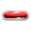 Red glass button. Rectangle web icon. Vector illustration. EPS 10. Royalty Free Stock Photo