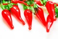 Red glass decorative peppers