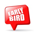 Red glass early bird icon Royalty Free Stock Photo