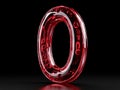 A red glass letter O on a black background Royalty Free Stock Photo