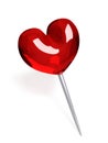 Red glass push pin